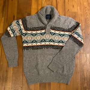 Men’s Large AE Patterned Shawl Collar Sweater